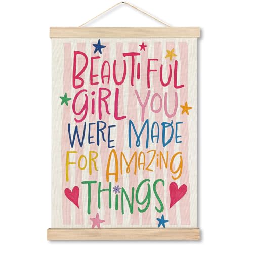MHJFERGV Pink Girl Nursery Wall Art Poster, Trendy Pink Dopamine Motivational Inspirational Girl Power Canvas Wall Decor for Nursery Toddler Girls Room Bedroom Home, 12x16 Inches by MHJFERGV - Used condition - US$10.93