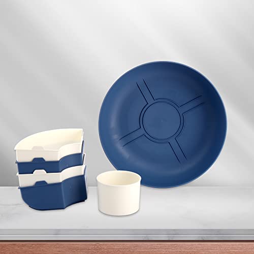 Zenfun 2 Pack Plastic Candy And Nut Serving Container With Lid, 11.5 Inch Divided 5 Compartment Snack Bowls Serving Tray, Multifunctional Party Appetizer Tray For Dried Fruits, Food Storage #TOP2