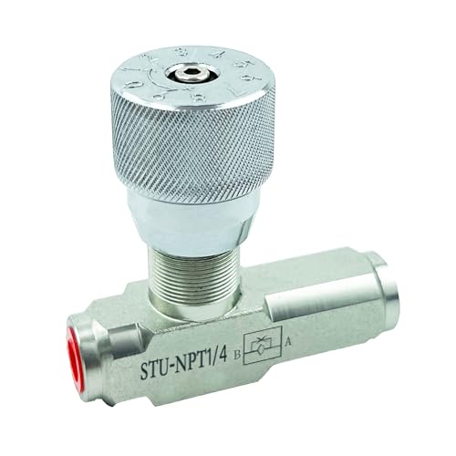 TaixinHyd Hydraulic Flow Control Needle Valve 1/4 Inch Throttle Check Valve NPT 5800PSI One Way For Hydraulic Oil Gas