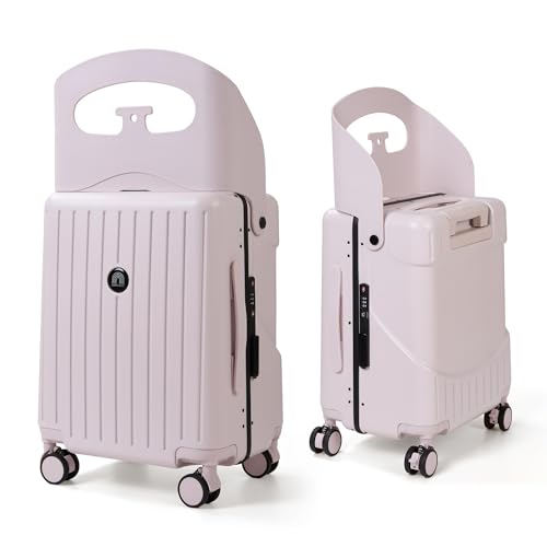 RAINRO & CO Whisper Blush 20' Ride-On Suitcase for Kids (Ages 3–5), Carry-On Luggage with Seat,...