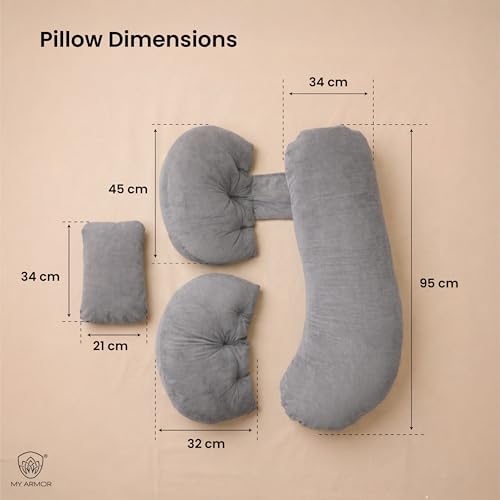 Image of MY ARMOR Maternity Pillow Bundle | Full Body Pregnancy Pillow for Back, Belly, Hips & Leg Support | Adjustable Butterfly Design | Soft Travel-Friendly Cuddle Pillow for Pregnant Women