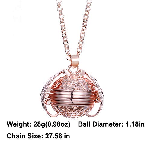 Nanafast Expanding Photo Locket Necklace Pendant 4 Pictures Chain Necklaces Memorial Gifts For Women Girls Angel Wing Rose Gold #TOP4
