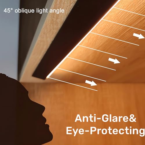 Image of JARBIH 5Pack 1M /3.3ft Ultra-Thin Led Aluminum Profile, 45 Oblique Lighting Cabinet LED Lamp, Invisible H7mm Surface Mounted Wardrobe Layer Shelf Panel Hard Bar Strip Light Channel System(Gray)