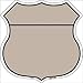 Tan Black Plain Highway Shield Metal Sign HS-014