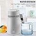 VEVOR 1.1 Gal Water Distiller, 750W Distilled Water Machine, 4L Distilling Pure Water Machine w/Plastic Container, Water Distillation Kit w/Button, Countertop Distilled Water Maker for Home (White)