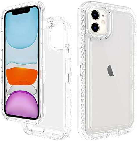Anloes Case for iPhone 11 6.1 inch, Defender Phone Case Heavy Duty Shockproof Rugged Protective, 3 in 1 Bumper Cover for iPhone 11 Clear (iPhone 11-Clear)