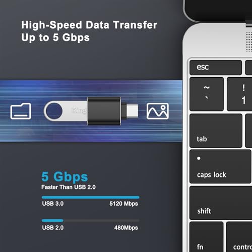 Image of Tobfit USB C to USB Adapter [2 Pack], 5Gbps USB C Male to USB 3.0 Female Adapter, Thunderbolt 4 3 OTG Compatible for iPhone 17 /16 /15 Series, Galaxy S25, for MacBook Pro Air, iPad Pro