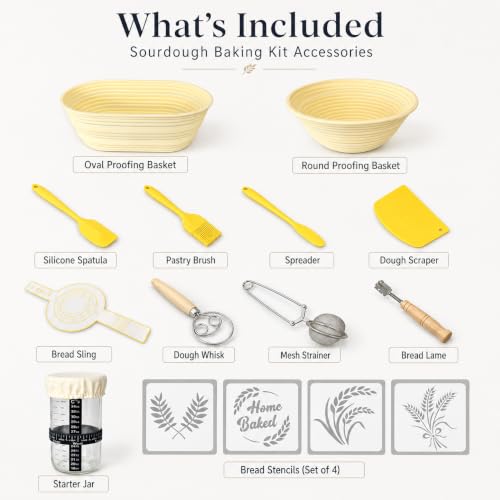 Sourdough Starter Kit, 20PCS with Silicone Proofing Baskets & Starter Jar by TvwiKo - Used condition - Image 3