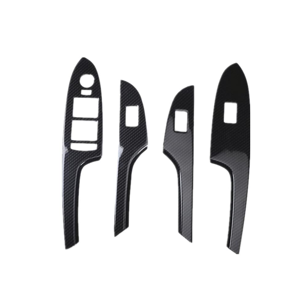 Carbon Fiber Look Interior Car Door Armrest Window Lift Switch Button Panel Trim Cover for Cadillac ATS 2013-2019 ABS Plastic Window Lift Panel Decoration