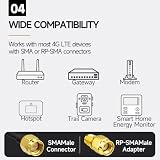 Bingfu Antena 4G LTE 3G GSM Zewnętrzna SMA Mężczyzna 5 dBi MIMO Wodoodporna