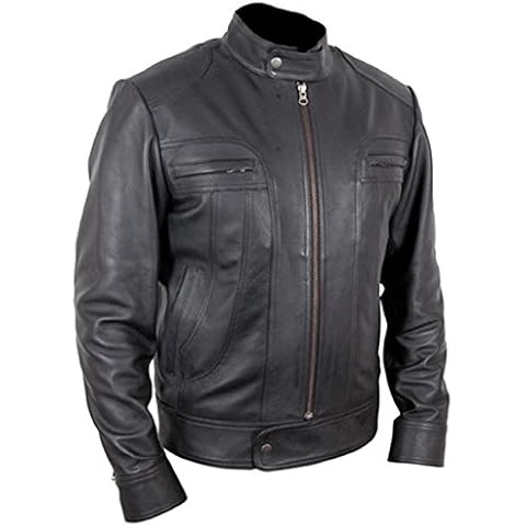 Classyak Men's Ghosts Real Leather Girl Friend Jacket Cow Black 5X-Large Cover