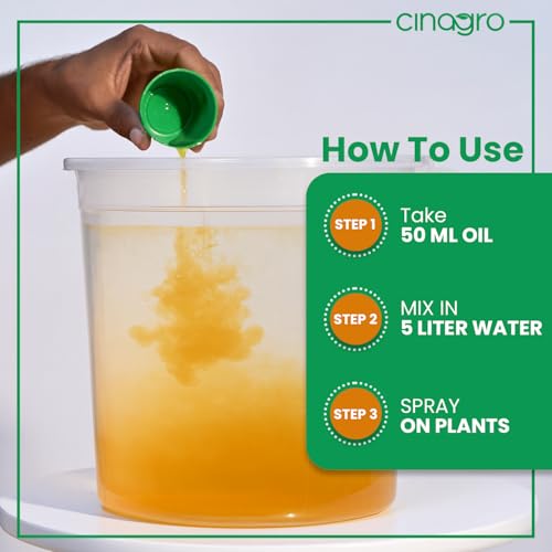 Image of Cinagro Cold Pressed Neem Oil Concentrate (5L) Organic, Water-Soluble, Plant Protector for All Plants, Indoor & Outdoor Use