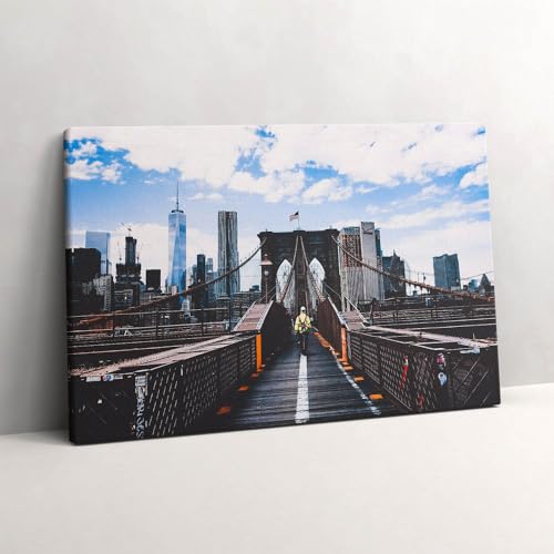 Tableau Pont de Brooklyn New York | Image sur Toile 60x40cm Wallfluent