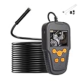 WOOYI Industrial Endoscope 2.4 Inch Color LCD Screen Inspection Camera, Semi-Rigid Handheld Video Borescope 1080P with LED Waterproof Snake Camera with 2600mah Battery, Handhold Camera