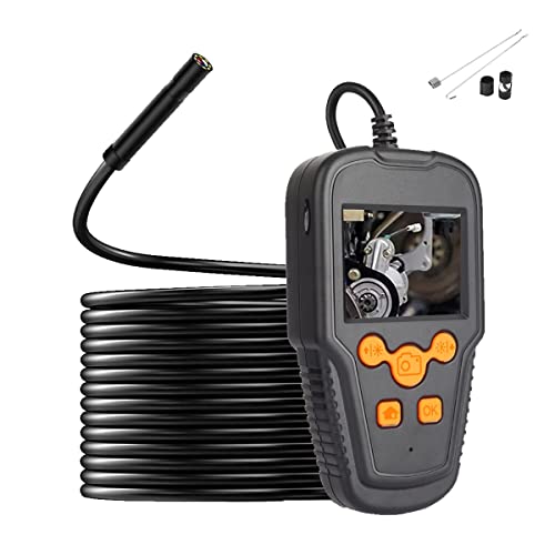 WOOYI Industrial Endoscope 2.4 Inch Color LCD Screen Inspection Camera, Semi-Rigid Handheld Video Borescope 1080P with LED Waterproof Snake Camera with 2600mah Battery, Handhold Camera