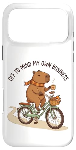 Off To Mind My Own Business Cozy Capybara Ride a Bike �X�}�z�P�[�X iPhone 17 Pro Max �p