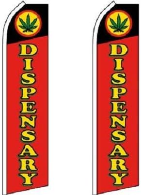 Dispensary King Flags Pack of 2 | 2.5ft x 11.5ft Outdoor Advertising Banner | Weatherproof Polyester Flags for Dispensary Business Marketing (Mount and Poles Not Included)