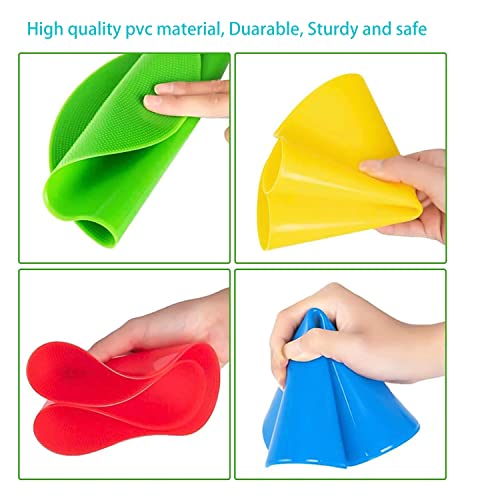 Roujiatk 9" Poly Vinyl Spot Markers, Non Slip Rubber Agility Markers Flat Field Cones Floor Dots,For Exercise Drills, Sports, Games, Speed Agility Training-18Pcs #TOP3