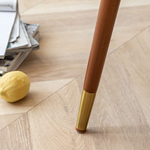 Lunling Mid Century Modern Dining Chairs Orange Faux Leather Upholstered Chair With Walnut Wood Frame For Kitchen Dining Living Room Chairs（Orange 1Pcs）… #TOP4