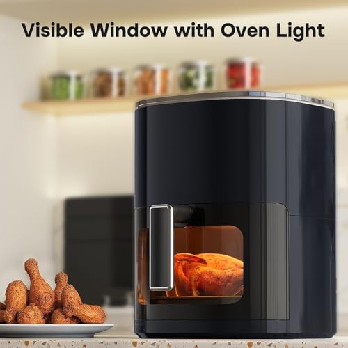 Image of Simple Deluxe 12-in-1 Air Fryer 6.34 Qt, Digital Preset Airfryer with Visible Window, Nonstick and Dishwasher-Safe Basket, Air Fry, Roast, Bake, Dehydrate, Fries, 1700W, Black