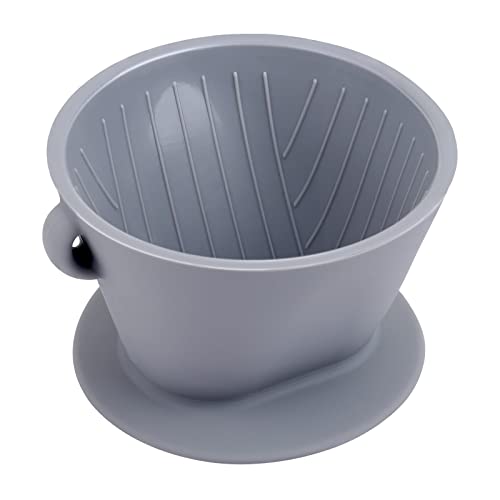 Image of Segarty Silicone Coffee Dripper, Gray Single Cup Pour Over Coffee Maker with Storage Pouch, Size NO.2 Reusable Cone Drip Filter Holder Slow Brewer with 3 Holes for Travel, Camping, Backpacking