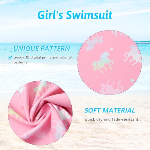 2 Piece Girls Rash Guard Set Long Sleeves Swimsuit Quick Dry Swimwear Beach Shorts Summer Bathing Suits for 3-12 Years4