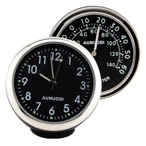Termómetro digital de cuarzo luminoso Riloer con reloj azul para salpicadero de coche pack de 2 6