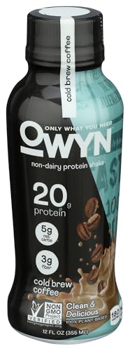 Owyn - 100% Vegan Plant-Based Protein Shakes | Cold Brew Coffee, 12 Fl Oz | Dairy-Free, Gluten-Free, Soy-Free, Tree Nut-Free, Egg-Free, Allergy-Free, Vegetarian, 1 Count