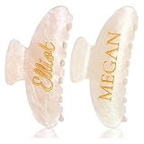 Ship the Next Day, Personalized Hair Clips Engraved with Gold Name, Custom Alphabet Claw Clips for Women, Girls, Bride, Bridesmaids, Customized Elegant Gift for Birthday Wedding Christmas