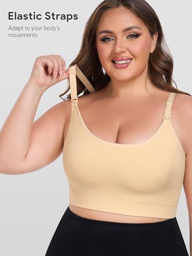 Image of Angelhood Women's Non-Padded Minimizer Sports Nursing Bras Wirefree Full Coverage Large Bust Light Support Sport