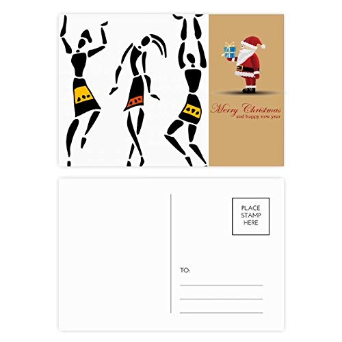 Père Noël Noir en danse sur vos cartes postales de vœux en famille