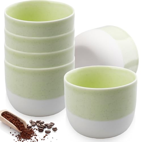 Espressotassen Set: 6 Stück Stapelbare Espressobecher Keramik, 150ML...