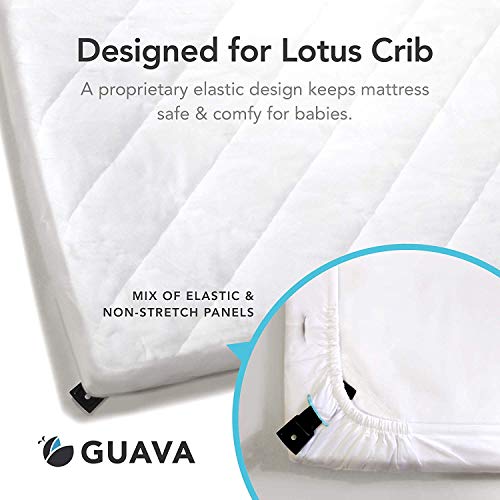 Guava Family - Lotus Crib Plush Quilted Fitted Sheet | Designed for Perfect, Manufacturer-Approved Fit, Soft & Safe for 1 Yr & Older, Unisex, Boys & Girls (New)