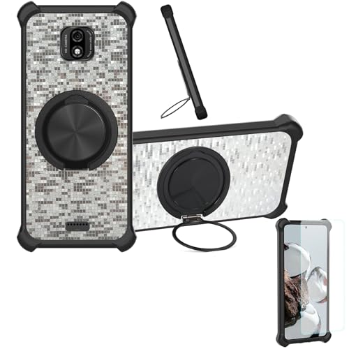 �Ή� Sky Devices Elite P55 Max �P�[�X Phone Case [1�� 9H+�d�x���� �K���X�t�B����][360°��]���X�^���h�A�}�O�l�b�g��]CX-21-HEI