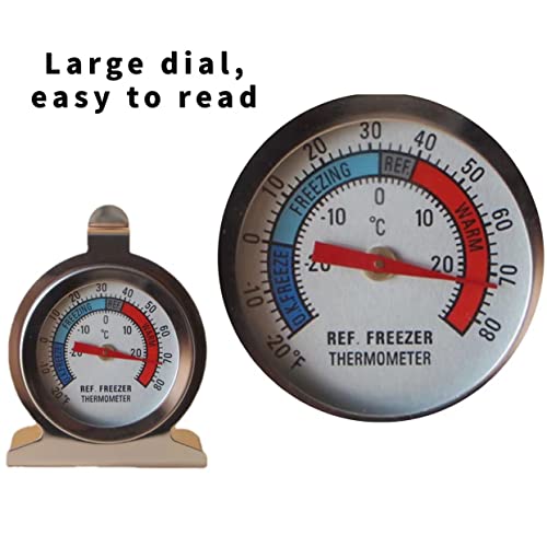 6 Pack Refrigerator Freezer Thermometer, Large Dial Freezer Thermometer, Freezer/ Refrigerator/ Fridge Temperature Cooler