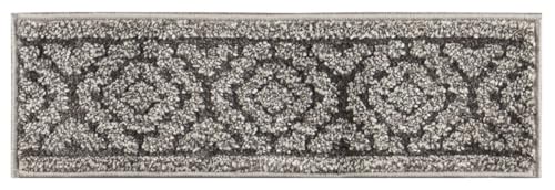 The Sofia Rugs Stair Treads for Wooden Steps Indoor 5 Pcs Set 28x9 Modern Carpet Stair Treads for Wooden Steps, Non Slip Rug Covers for Staircase, Washable Stair Runner for Wooden Steps - Silver - Thumbnail 7