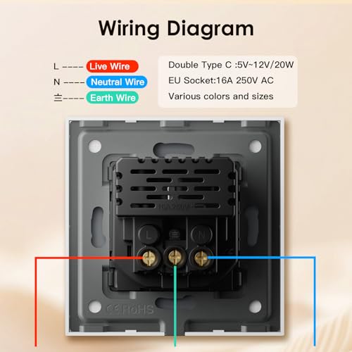 BSEED Schuko Steckdose mit USB C 20W Schnellladegerät USB Type C Wandsteckdose mit Glas Panel, USB Steckdose Unterputz, Einbausteckdose Geeignet für iPhone, iPad, Galaxy und mehr-Gold, 4 Stück