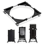 SafBbcue Heavy Duty Steel Smoker Stand Ajustable Rolling Wheels Base for Electric Smoker Grill & Refrigerator, Universal Mobile Stand Base Washing Machine Stand, 1000LB Capacity