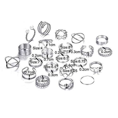 Contemporary Stackable Rings Set of 22