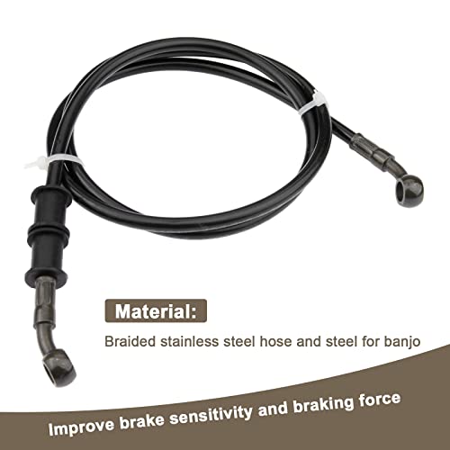 Mtsooning Motorcycle Hydraulic Line, 120Cm Universal Braided Steel Clutch Oil Pipe, Black Gas Fuel Hose Pvc Tube Replacement For Pit Dirt Atv Motocross #TOP2