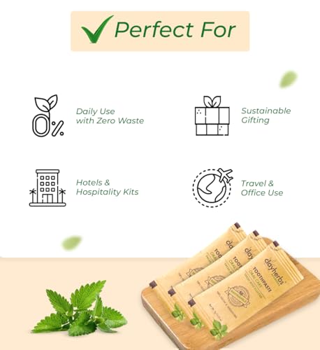 Image of Travel Toothpaste Sachets - Eco-Friendly Single-Use Natural Toothpaste in Kraft Pouch - Ideal for Hotels, Travel, Guests & Events - Herbal Formula (200)