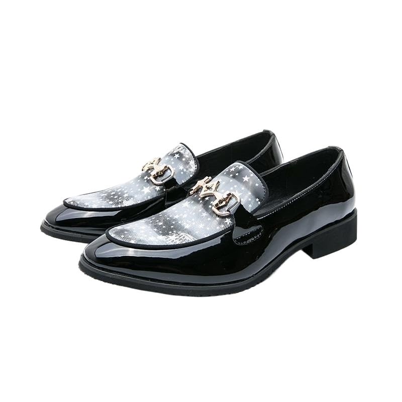 Oxford Dress Shoes for Men Anti-Slip Non Slip Rubber Sole Block Heel Low Top Working Slip-on Breathable Fashion Calfskin Leather