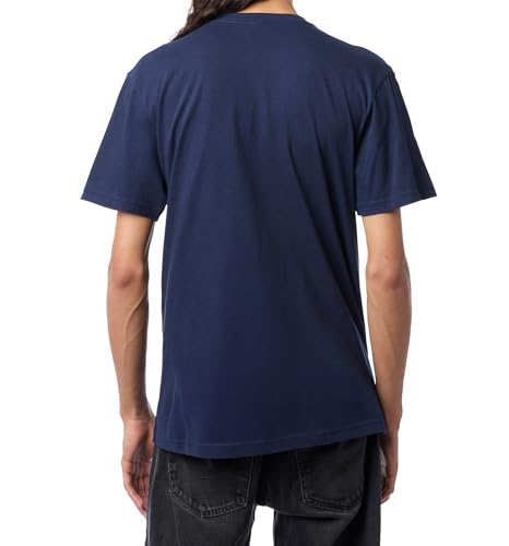 Vans Classic Drop V SS Crew tee-b Camiseta, Azul Marino Y Blanco, L para Hombre