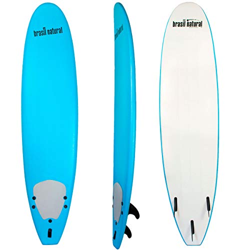 Prancha de surf fun board 7.6 + Kit surf - Brasil Natural (Azul-claro)