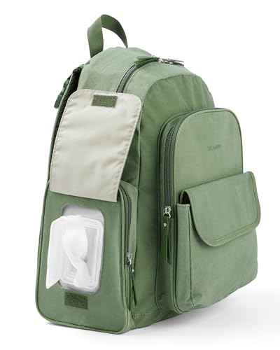 Image of Skip Hop Diaper Bag Backpack with Portable Changing Pad, 9 Total Pockets, Easy-Access Wipes Pocket, Zippered Side Pocket, Luggage Sleeve & Stroller Straps, Fits a 15 inch Laptop, Luna, Sage