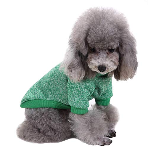 Chborless Pet Dog Classic Knitwear Sweater Warm Winter Puppy Pet Coat Soft Sweater Clothing For Small Dogs (Xxs, Green) #TOP4