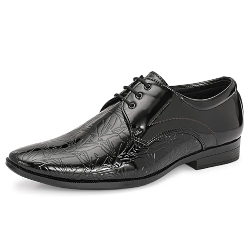 Image of Centrino Men's Formal Lace-Up Shoes | Soft & Comfortable Formal Shoe| Lace-Up, Textured Detail, Formal Business Style| Design Formal Shoes | Stylish-Looking Footwear (9362)