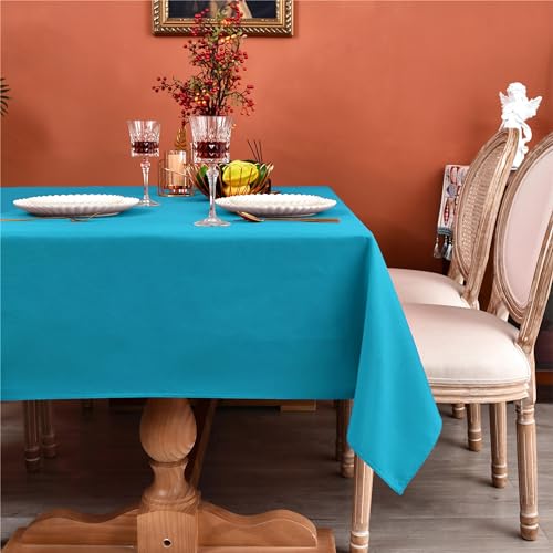 MEANMOY Teal Rectangle Tablecloth 54x78 Inch Water Resistant Table Cloth