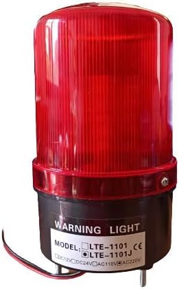 KAMCON AC 110 and 220V LED Light Industrial Tower Buzzer Siren (Red, 2)