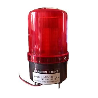 kamstealth AC /DC 110 and 220V 12V & 24 V LED Light Industrial Tower Buzzer Siren (Red, 1).